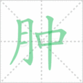 肿笔顺